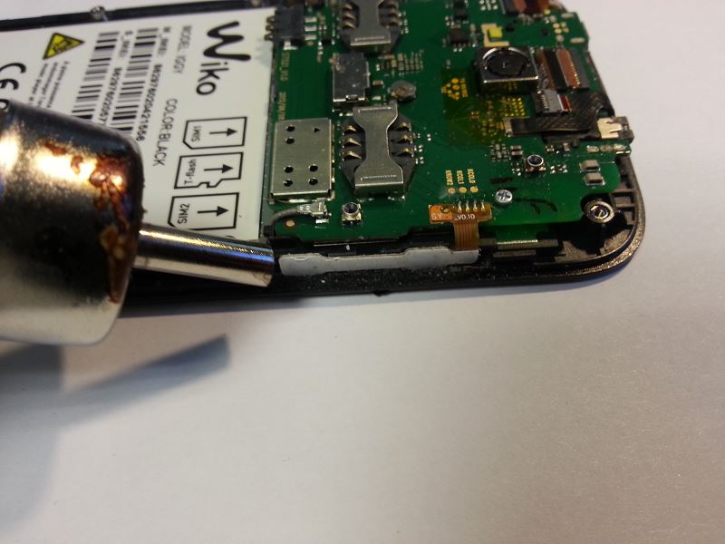 Chauffer la nappe du bouton volume wiko iggy