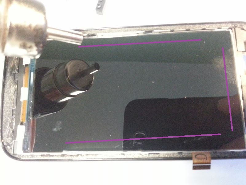 Chauffer le support de l'&eacute;cran LCD du wiko iggy