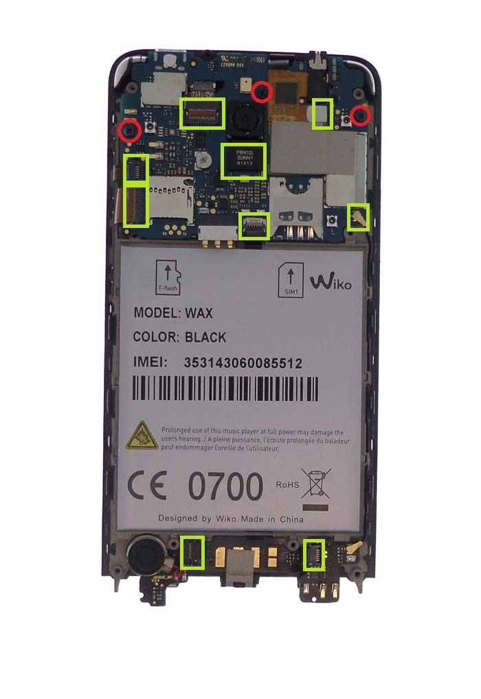 r&eacute;paration wiko wax carte m&egrave;re